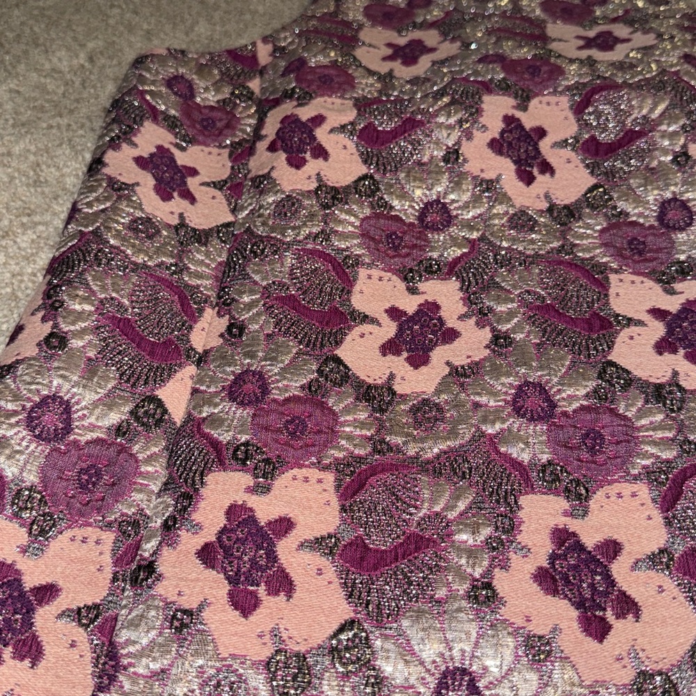 J. Crew NWT❗️J. Crew Collection Pink and Purple Floral Brocade Blouse - Picture 3 of 8
